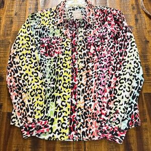 Roper Multicolor Animal Print Western Shirt Girls XL14